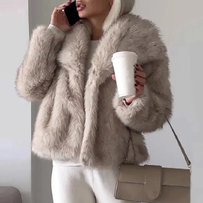 Women's Short Faux Fur Jacket | Elegant Lightweight Winter Coat for Versatile Fashion 3
