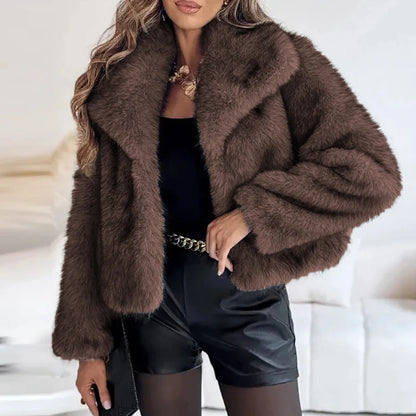 Women's Short Faux Fur Jacket | Elegant Lightweight Winter Coat for Versatile Fashion 4