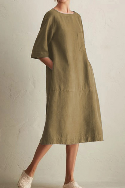 Women's Summer Dress | Breathable Linen Knee-Length with Relaxed Fit 3