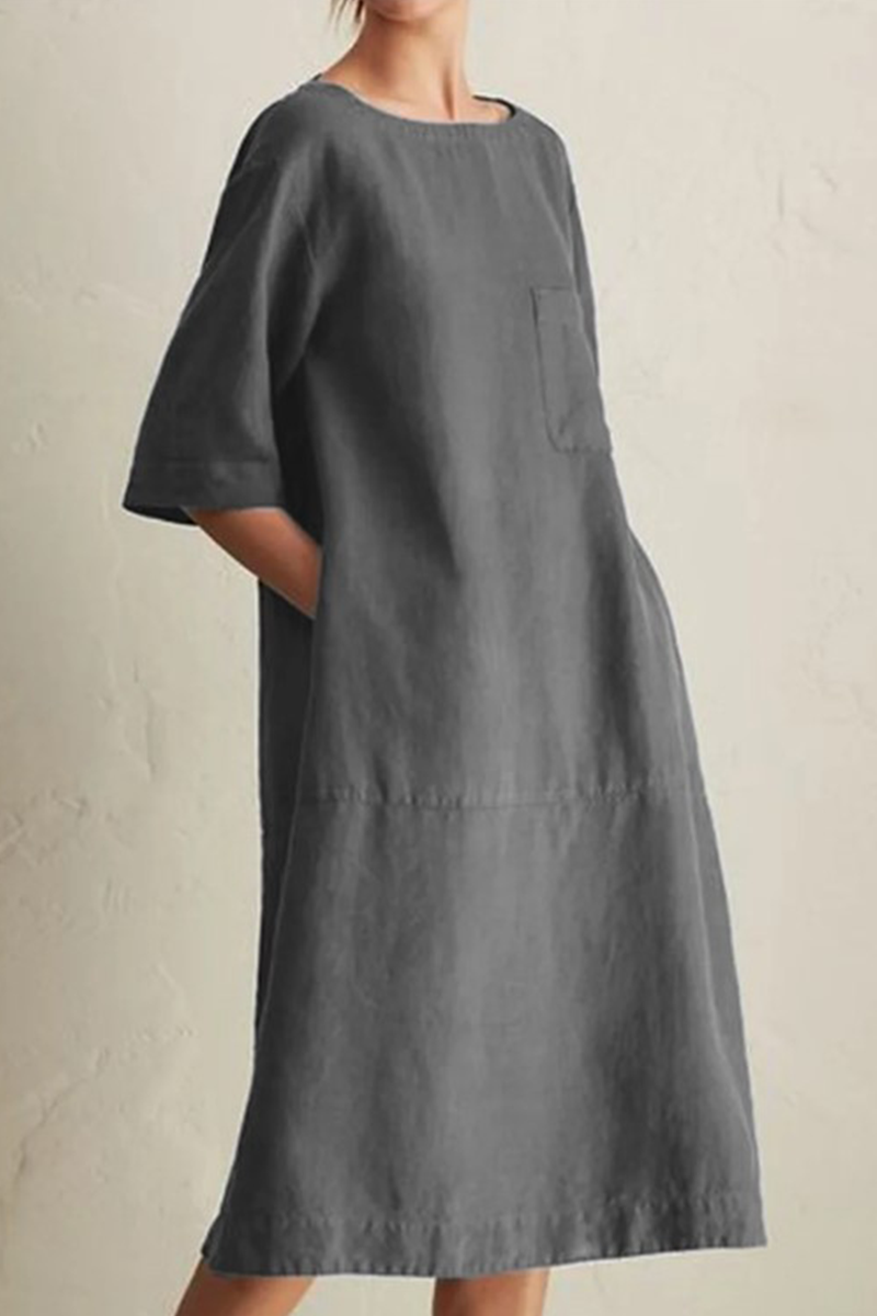 Women's Summer Dress | Breathable Linen Knee-Length with Relaxed Fit 4