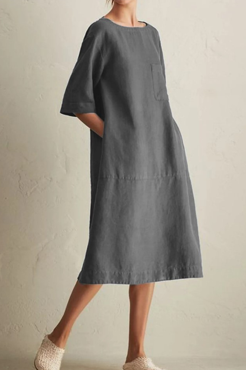 Women's Summer Dress | Breathable Linen Knee-Length with Relaxed Fit 5