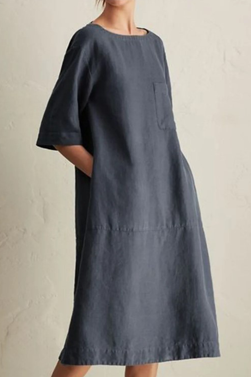 Women's Summer Dress | Breathable Linen Knee-Length with Relaxed Fit 8