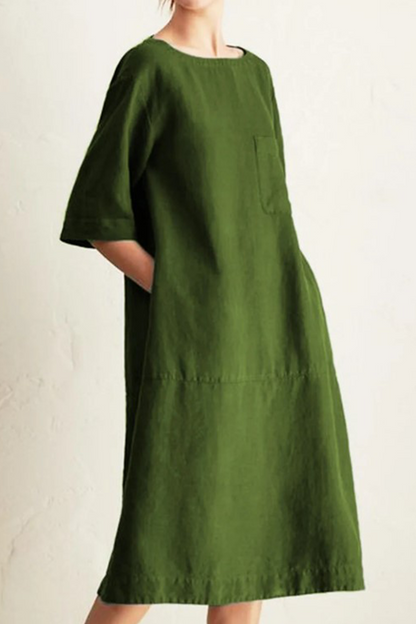 Women's Summer Dress | Breathable Linen Knee-Length with Relaxed Fit 9