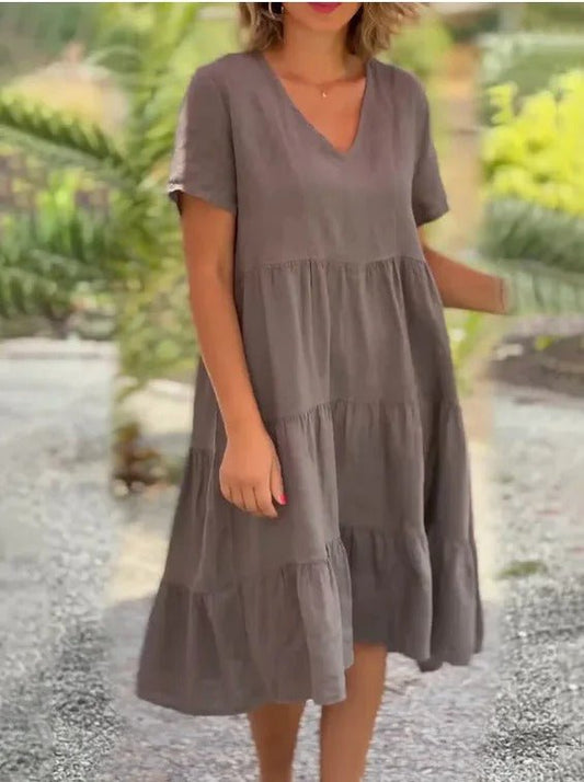Women's Summer Dress | Lightweight V-Neck Midi for Effortless Style 0