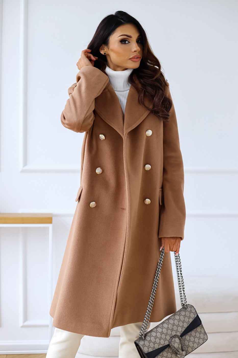Women's Winter Wool Coat | Elegant Double-Breasted Design 2