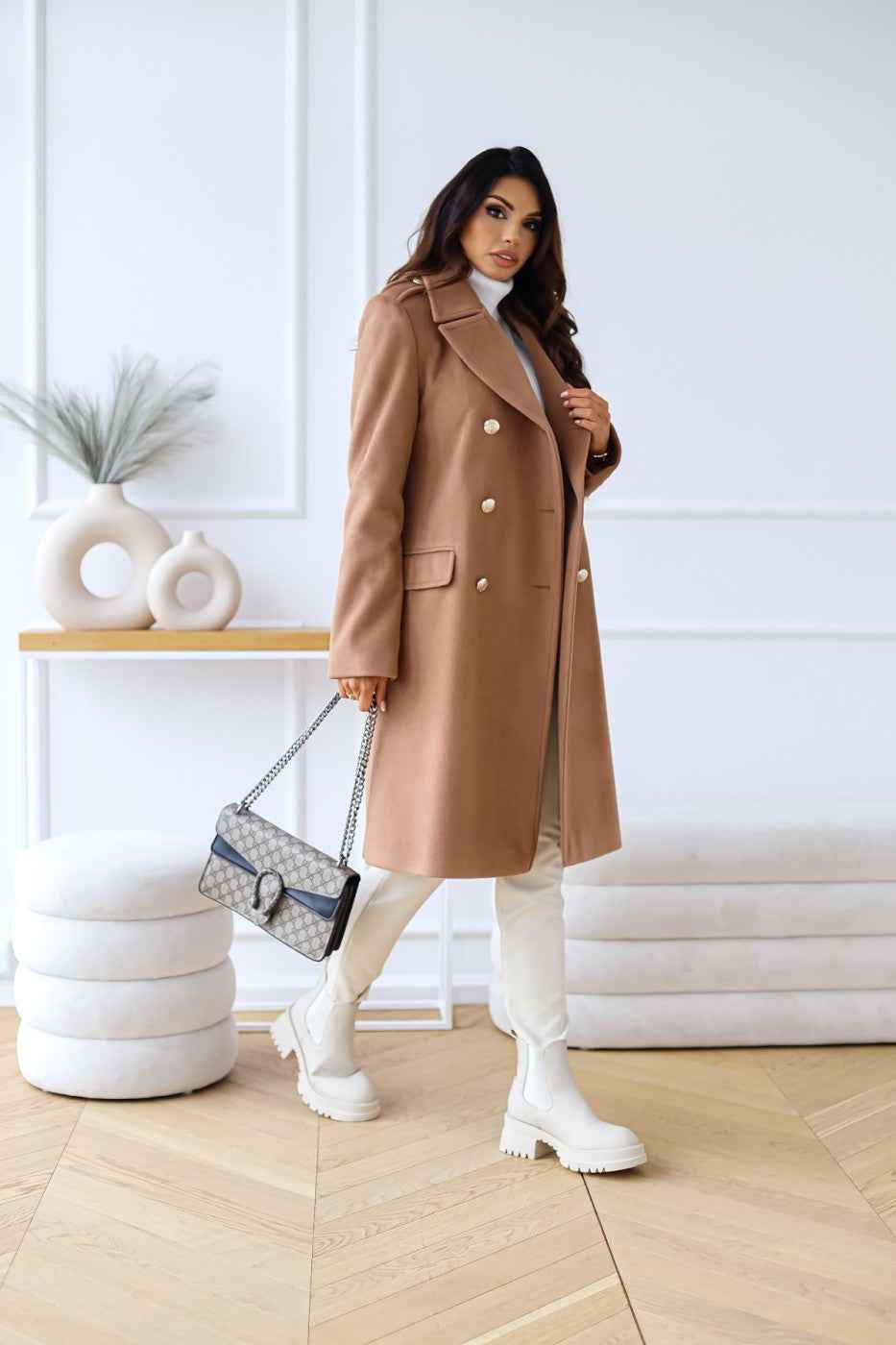 Women's Winter Wool Coat | Elegant Double-Breasted Design 3