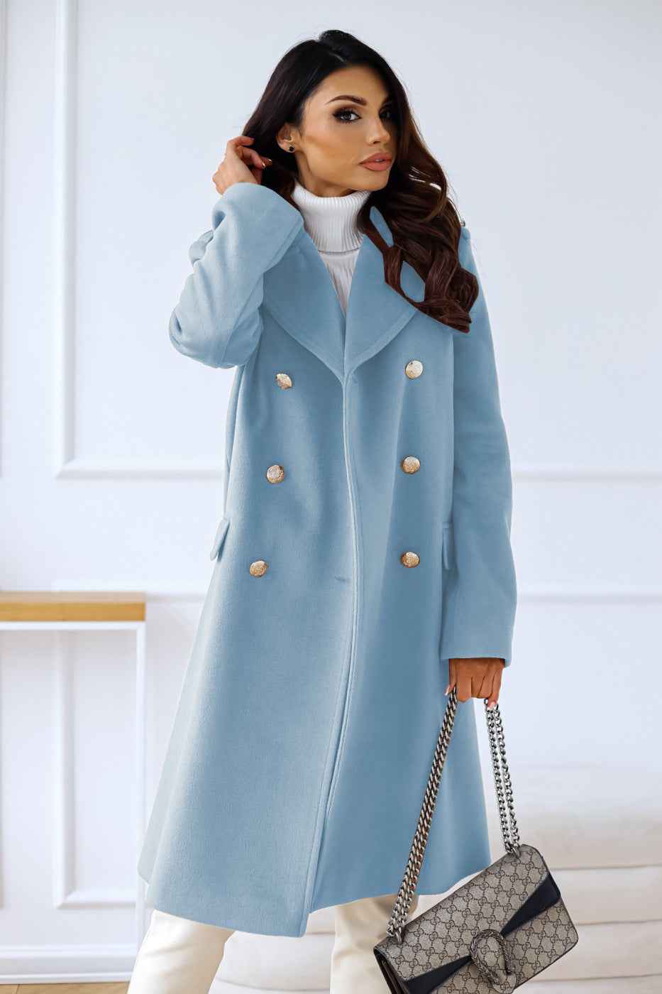 Women's Winter Wool Coat | Elegant Double-Breasted Design 6