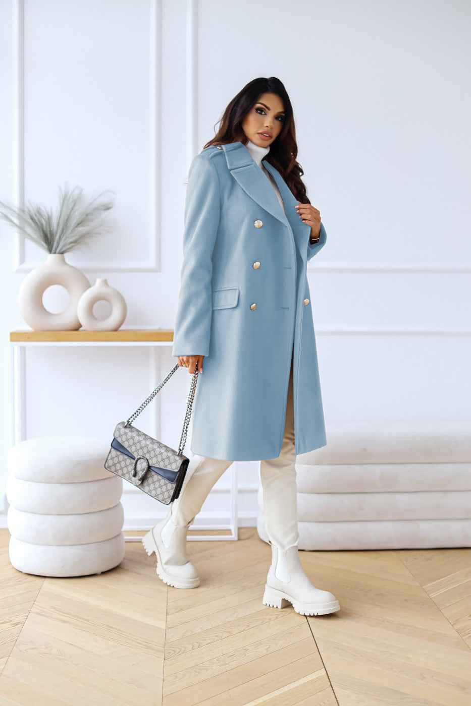 Women's Winter Wool Coat | Elegant Double-Breasted Design 7