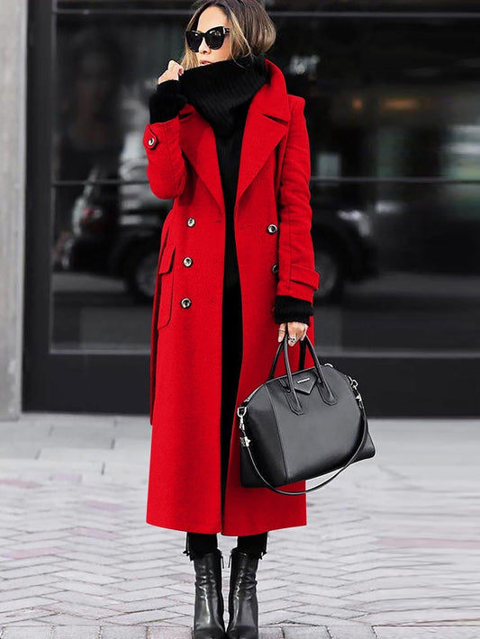 Women's Wool Coat | Elegant Double-Breasted Design for Winter Warmth 0