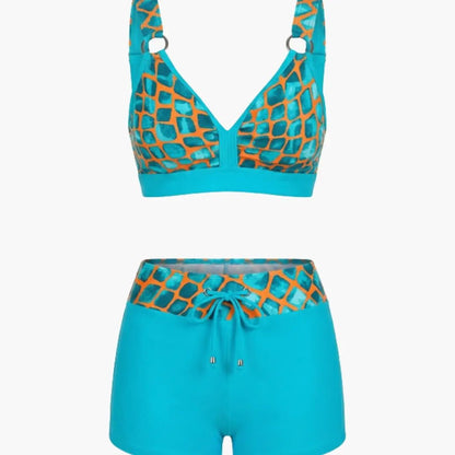Womens Bikini Sets | Durable Nylon Striped Design with Extended Coverage 1