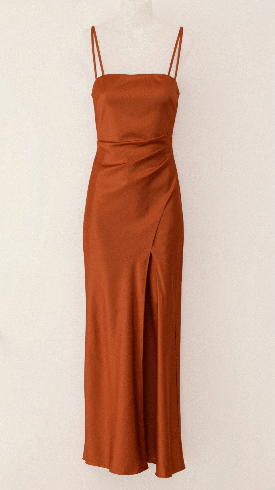 Womens Dress | Elegant Spaghetti Strap Summer Dress with High Slit for Wedding Guests and Cocktail Events 0