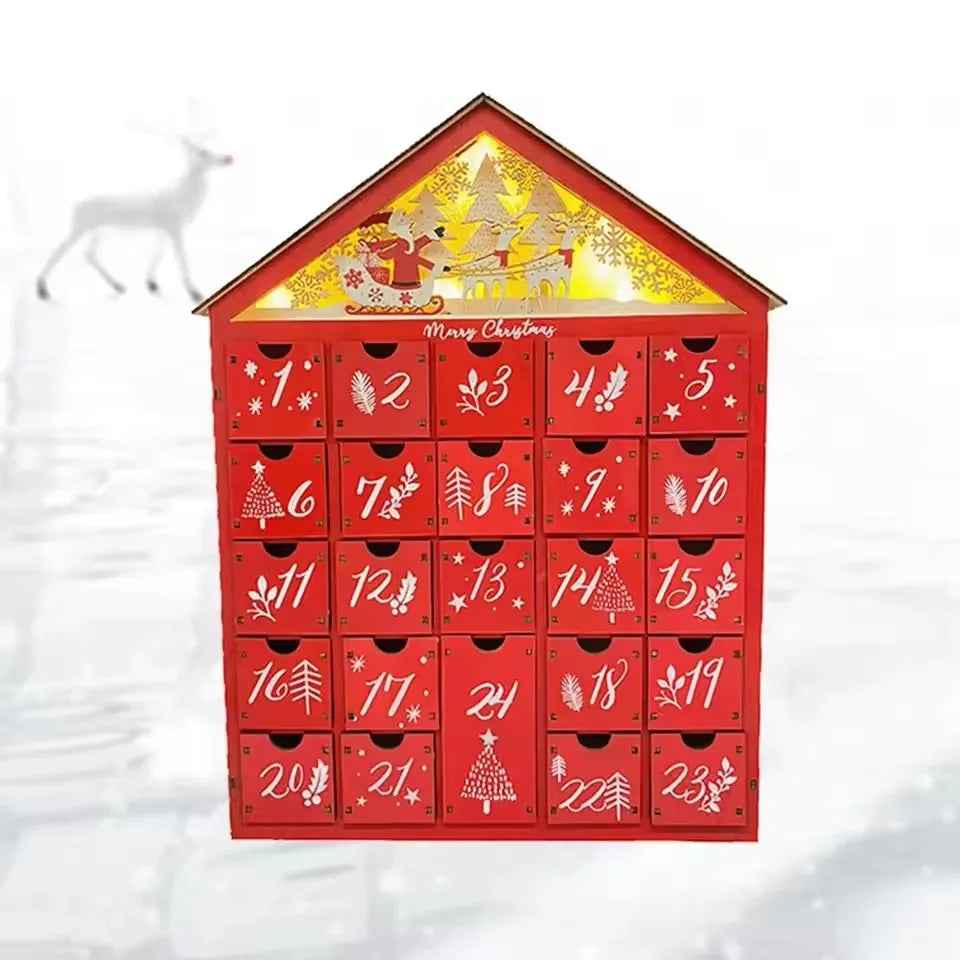 Wooden Advent Calendar | Charming Countdown with LED Lighting 2