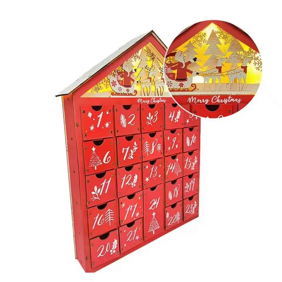 Wooden Advent Calendar | Charming Countdown with LED Lighting 4