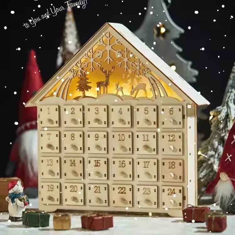 Wooden Advent Calendar | Charming Countdown with LED Lighting 7
