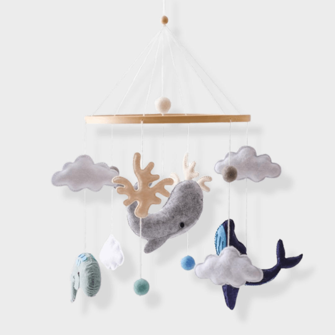 Wooden Crib Mobile | Natural Soothing Shapes for Infants, Best Nursery Mobile 0