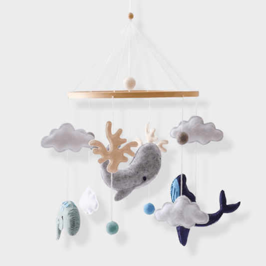 Wooden Crib Mobile | Natural Soothing Shapes for Infants, Best Nursery Mobile 0