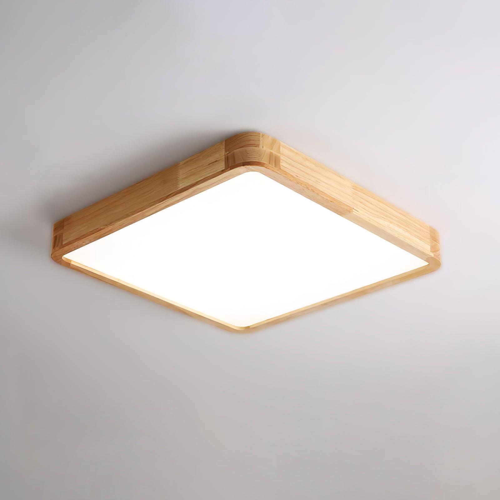 Wooden Geometric Ceiling Light | Adjustable LED with Stylish Design 11