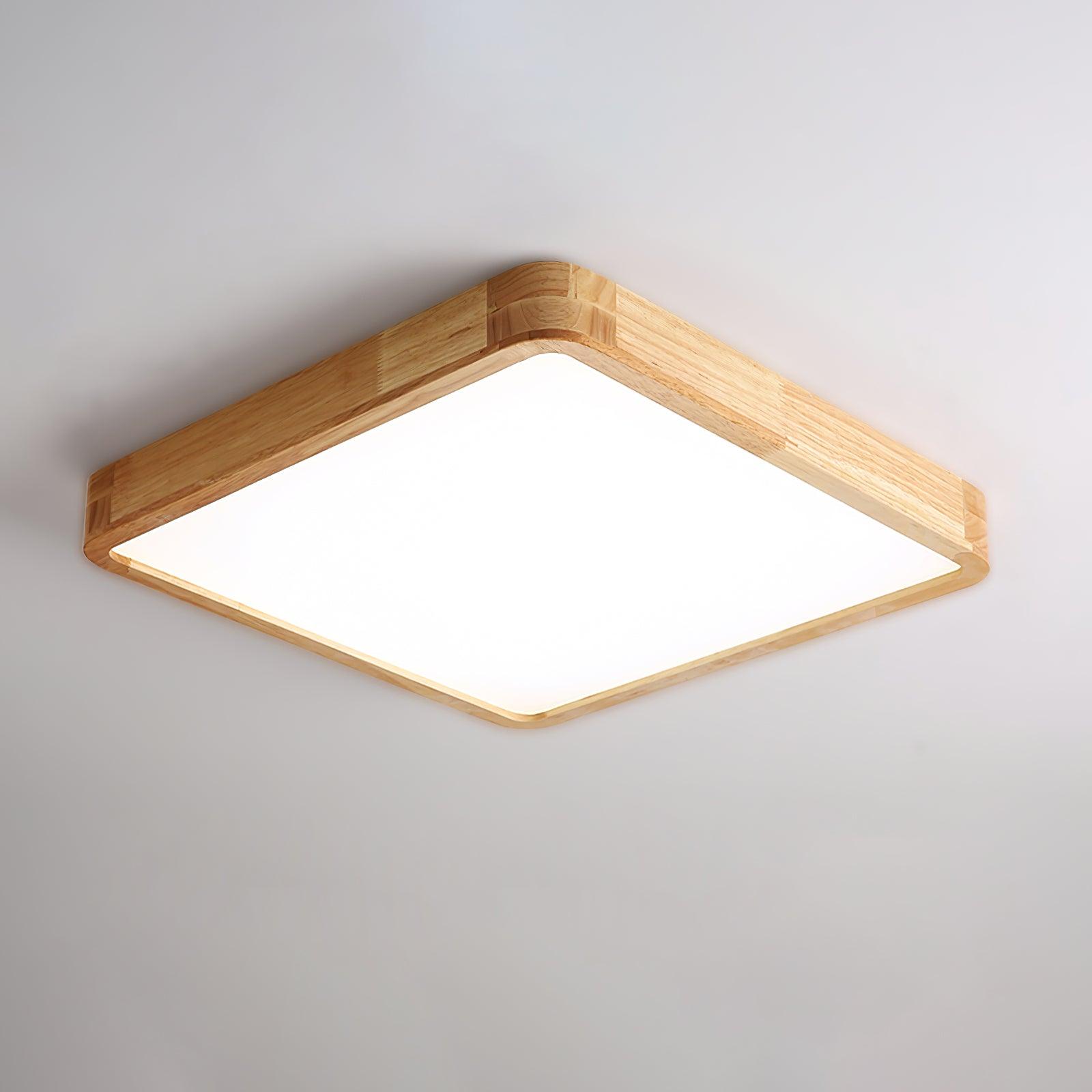 Wooden Geometric Ceiling Light | Adjustable LED with Stylish Design 12
