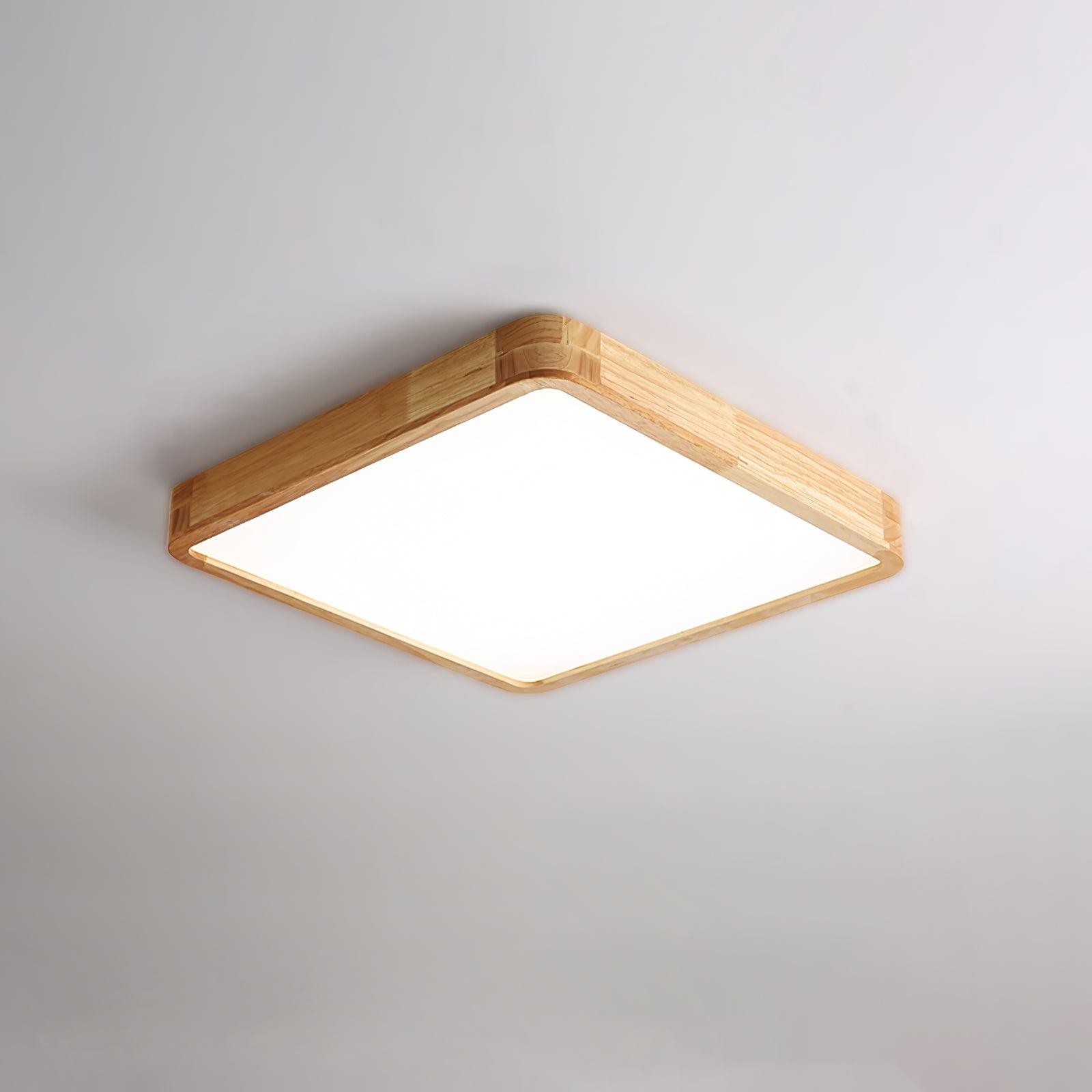 Wooden Geometric Ceiling Light | Adjustable LED with Stylish Design 9
