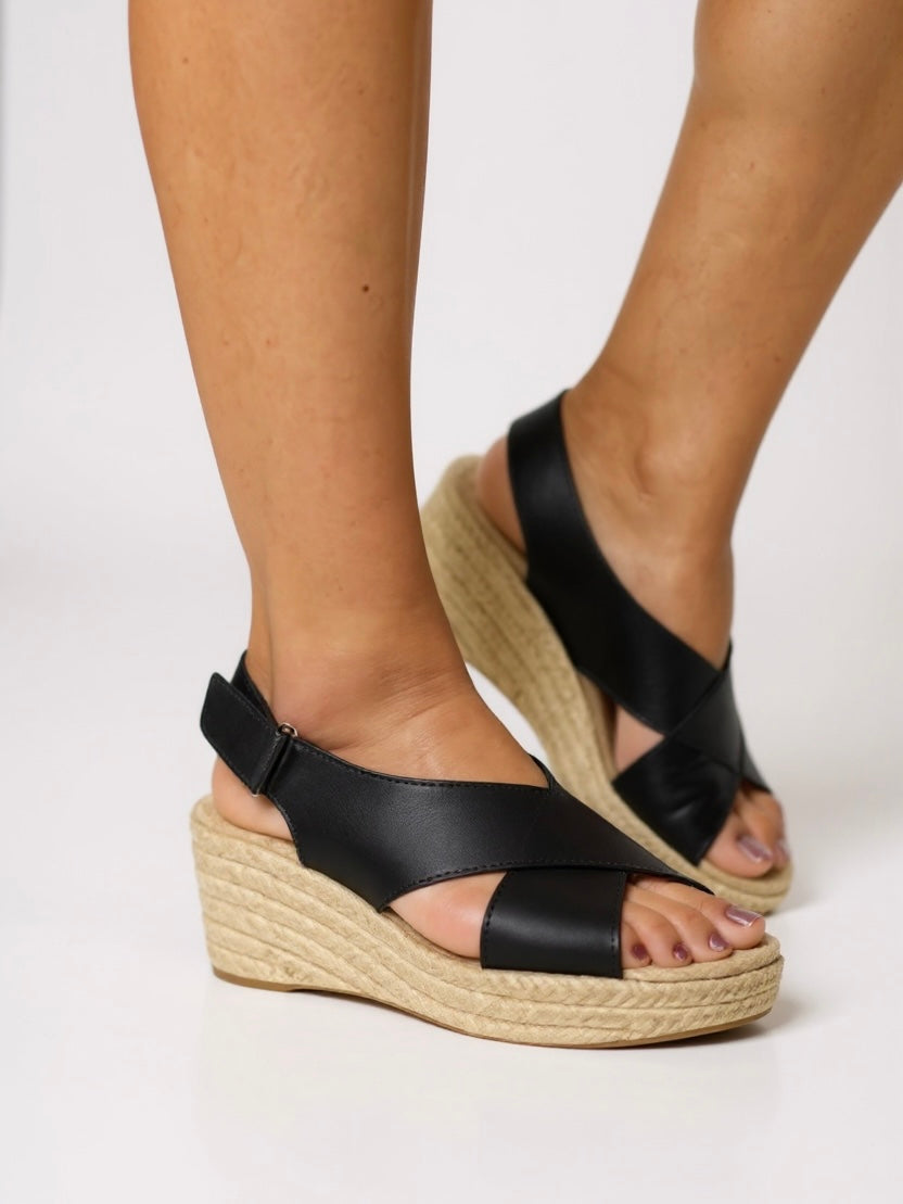 Woven Espadrille Wedge Sandals | Adjustable Ankle Strap for Comfort 2