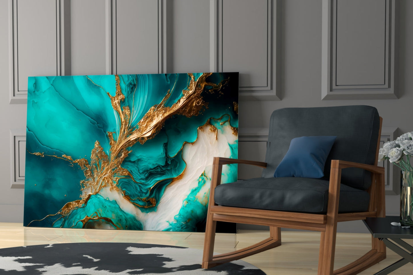 Arte abstracto en vidrio para pared