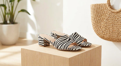 Zebra Print Sandals | Comfortable Mid-Heel with Secure Ankle Strap 3