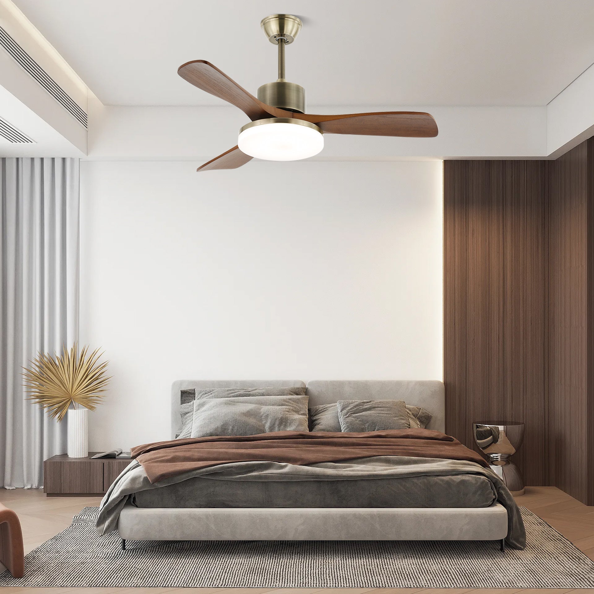 Zephyr | 42/52 Wooden Ceiling Fan with Integrated Lighting & 6-Speed Control 2