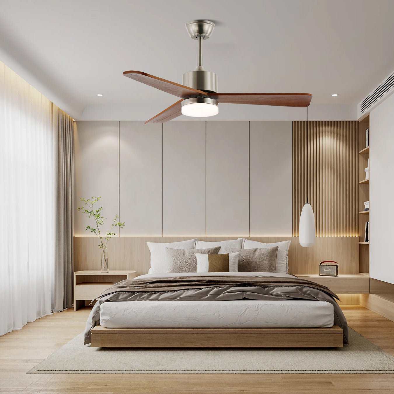 Zephyr | 42/52 Wooden Ceiling Fan with Integrated Lighting & 6-Speed Control 3