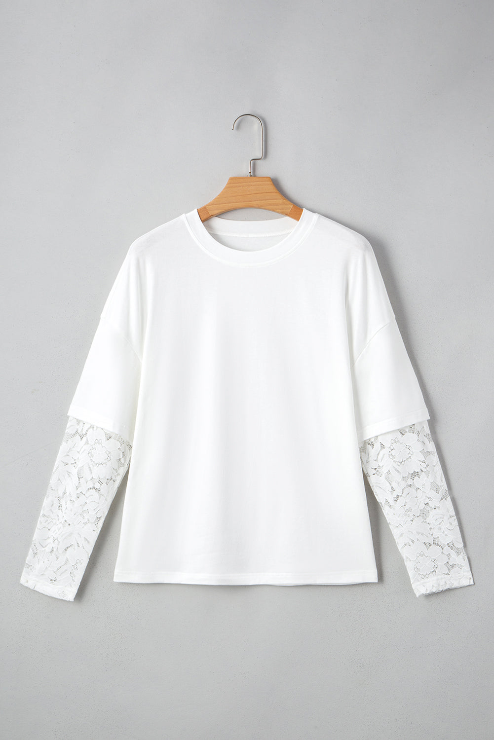 Hallie Spitzen-Longsleeve mit Einsatz und überschnittenen Schultern