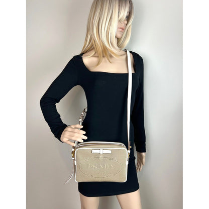 Prada Khaki Canvas Camera Crossbody Bag