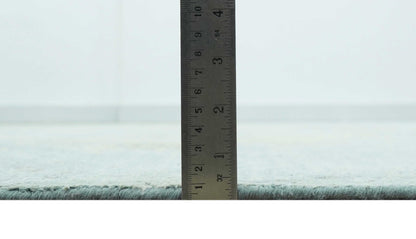 Abstract Design Blue, Beige And Gray 8x10 Hand Knotted Wool and Bamboo Silk Rug