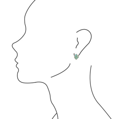 Orecchini a perno in argento sterling con turchese blu astratto