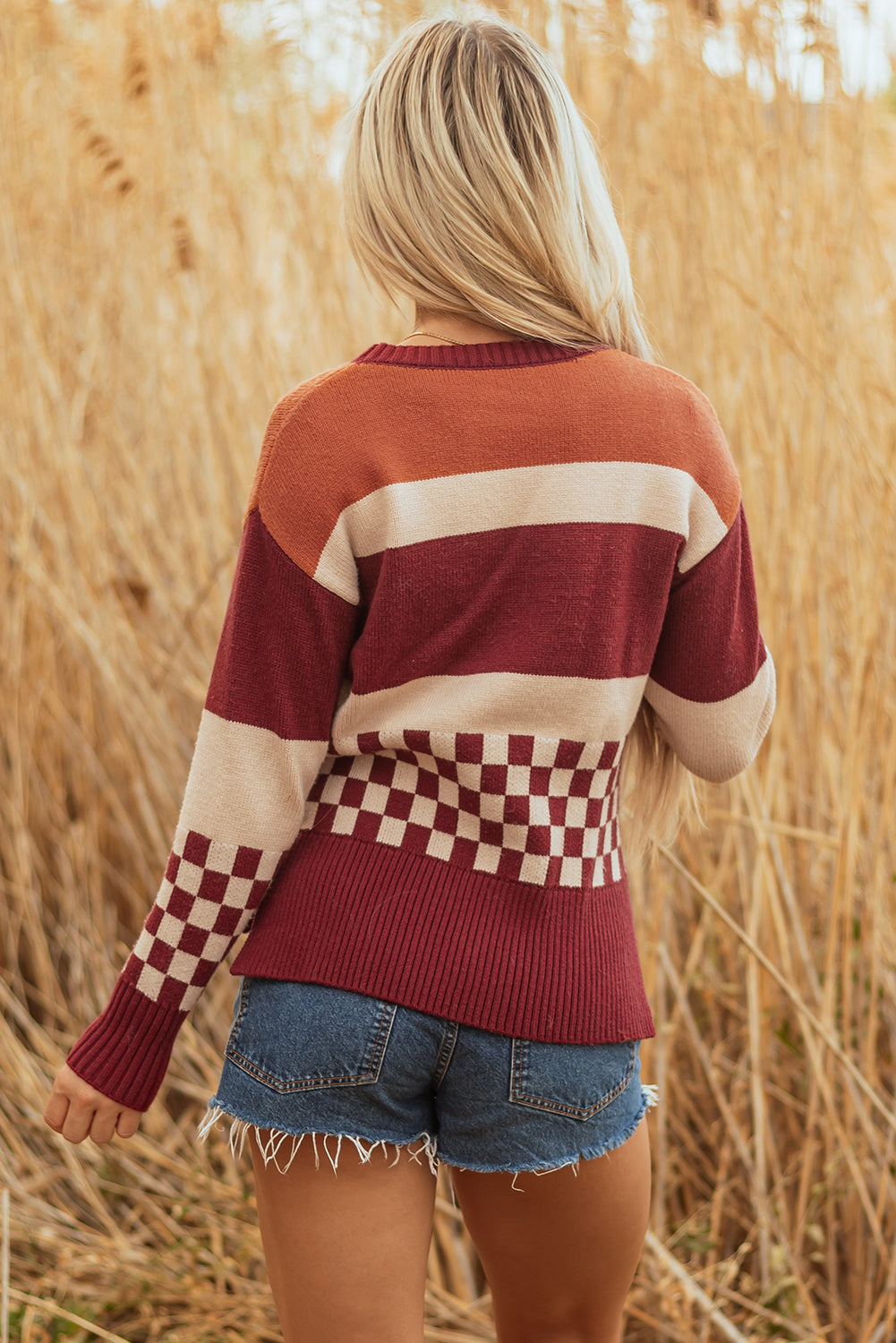 Noelle kariertes Strickpullover