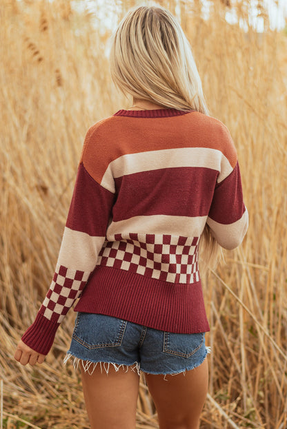 Noelle kariertes Strickpullover
