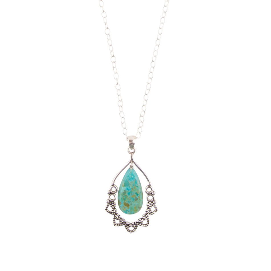 Collana in pizzo turchese e argento sterling