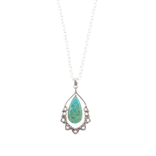 Collana in pizzo turchese e argento sterling