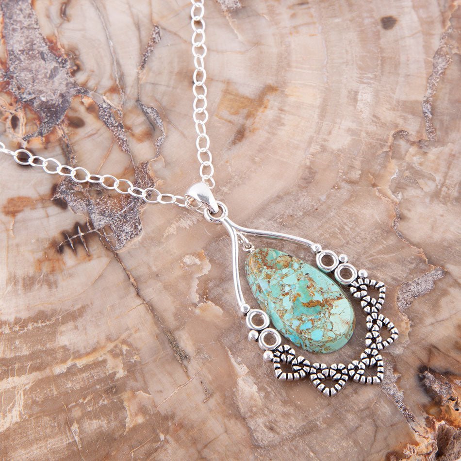 Collana in pizzo turchese e argento sterling