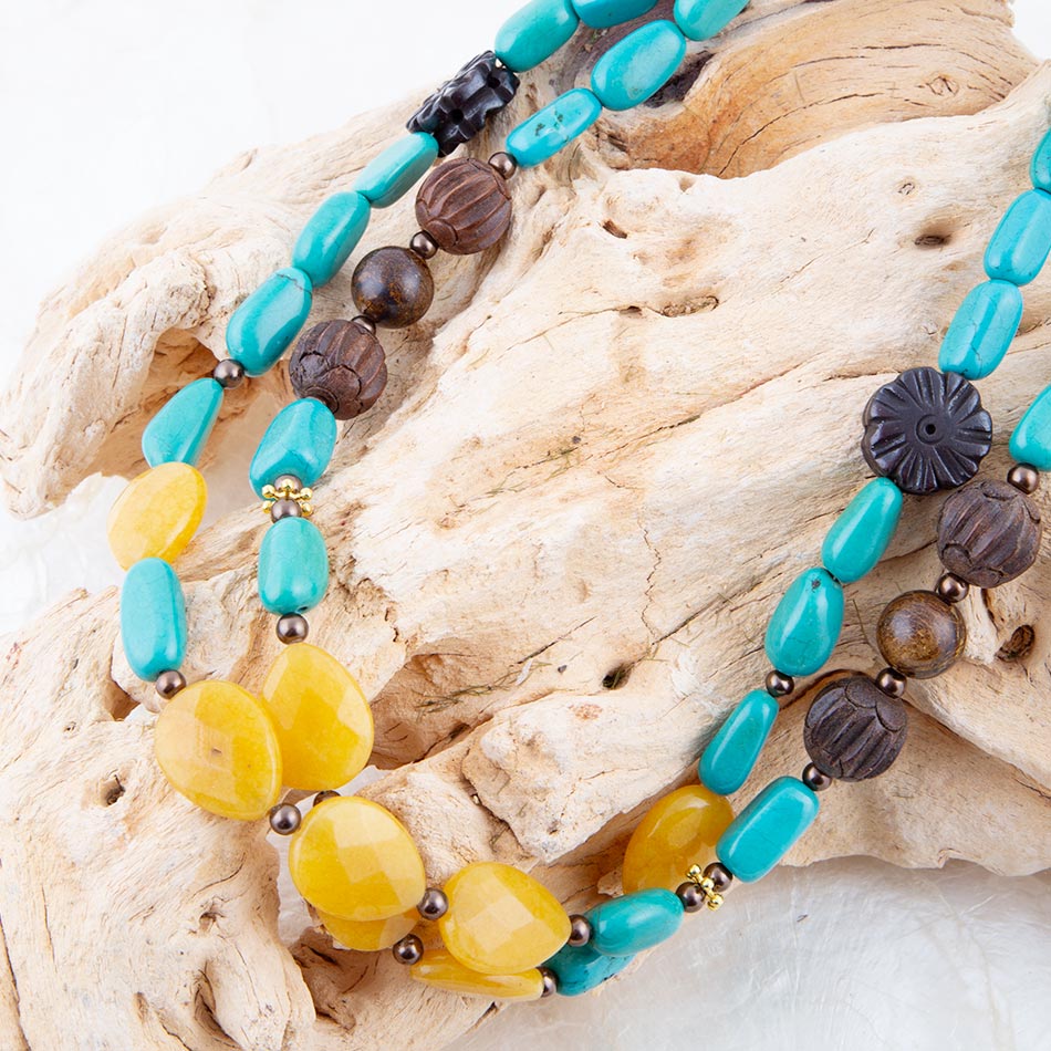 Collana Statement in Pietre Miste di Agave