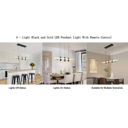 Aluminium köksö hängande lampor med 4 LED-lampor