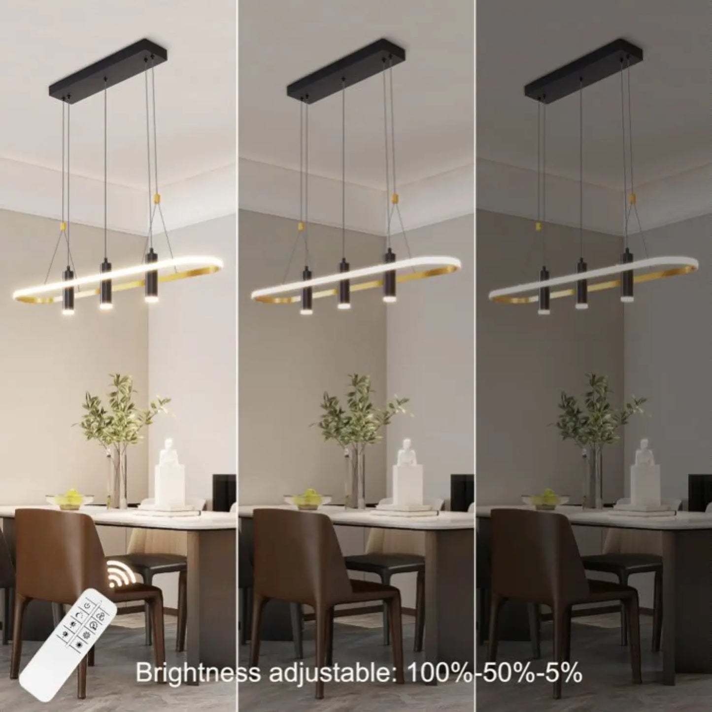 Aluminium köksö hängande lampor med 4 LED-lampor
