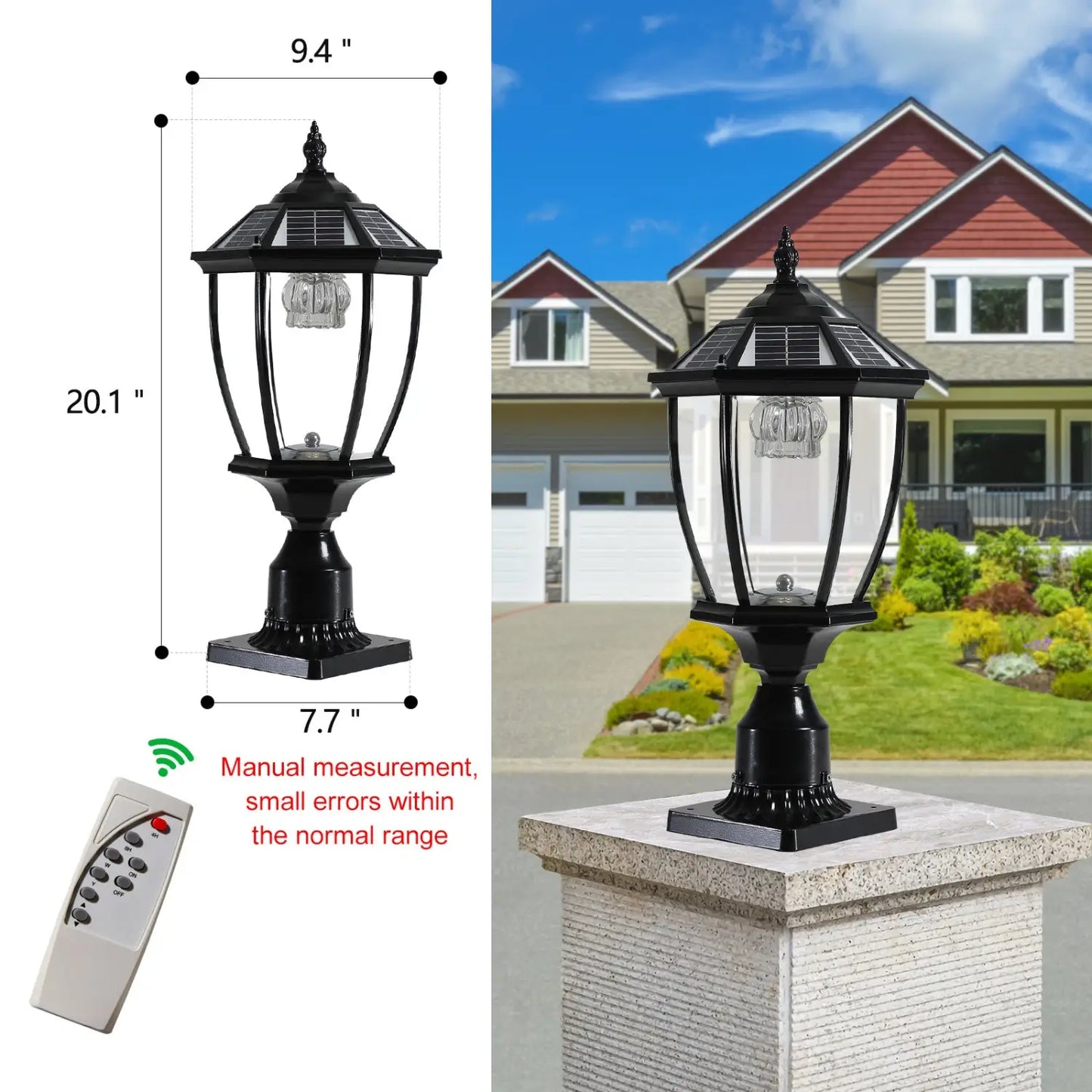 Aluminium solcellslampor lyktor LED 2-pack för utomhusgångar och trädgårdar