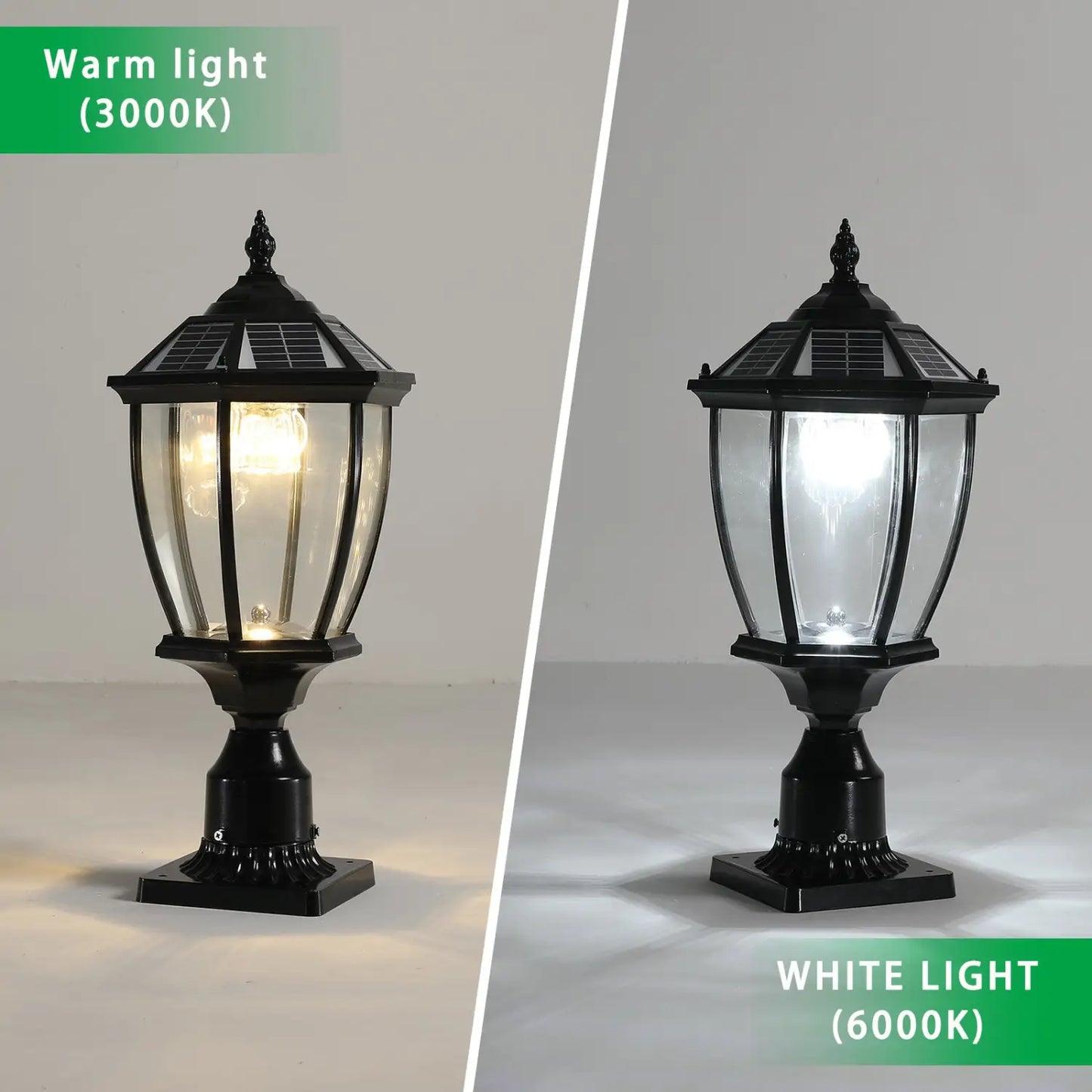 Aluminium solcellslampor lyktor LED 2-pack för utomhusgångar och trädgårdar