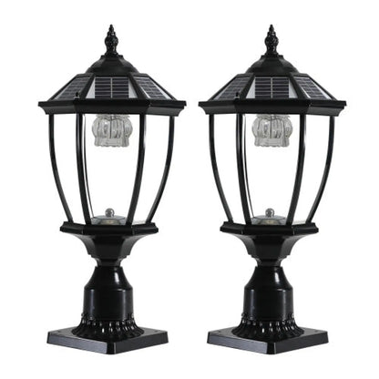 Aluminium solcellslampor lyktor LED 2-pack för utomhusgångar och trädgårdar