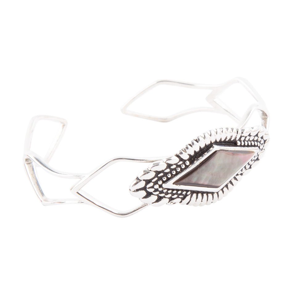 Bracciale a polsino Anemone Perla Nera
