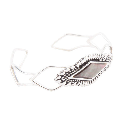 Bracciale a polsino Anemone Perla Nera