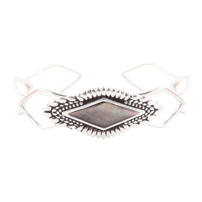 Bracciale a polsino Anemone Perla Nera