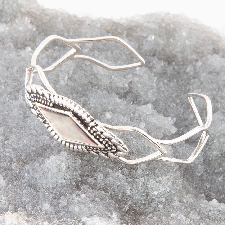 Bracciale a polsino Anemone Perla Nera