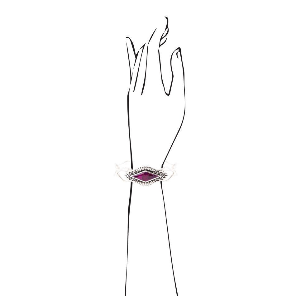 Bracciale a polsino in argento sterling e turchese anemone viola