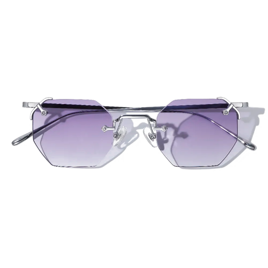 Lunettes de soleil hexagonales en métal A.M.