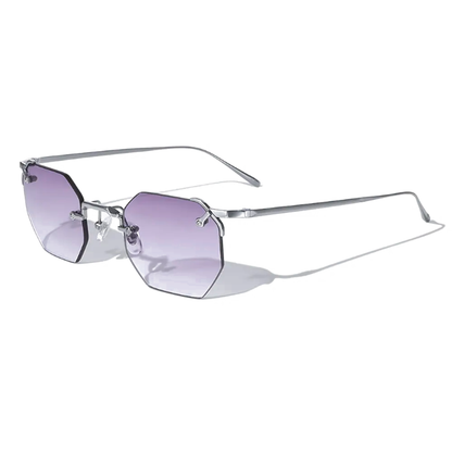 Lunettes de soleil hexagonales en métal A.M.